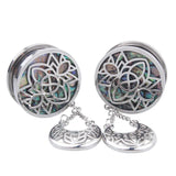 Surgical Steel Dangle Shell Ear Plugs Flesh Tunnels Ear Gauge Expander 8-25mm