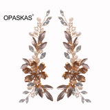 Golden Hair Clips Wedding Rhinestone Pearl Flower Hairpins