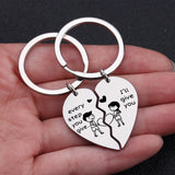Half Broken Heart Set Couple Keychains Split Heart Keyring Set