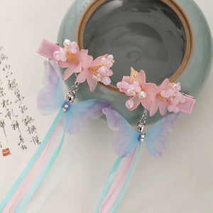 Fairy Butterfly Tassel Hairpins for Women Girls