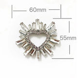 Heart Shape Rhinestones Shoe Buckles Crystal Decorations