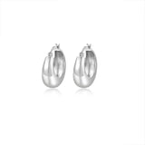Heavy Duty Yellow Silver Oval Circle Earrings Punk Hoop Gift