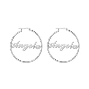Personalized Stainless Steel Name Round Earring