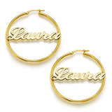 Personalized Stainless Steel Name Round Earring