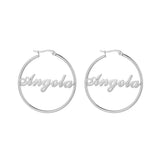 Personalized Stainless Steel Name Round Earring