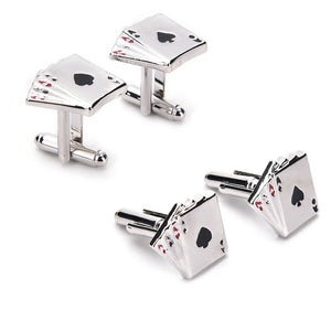Poker Cufflinks Male French Shirt Cuff Links Cards Cufflink