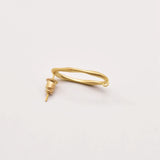 Natural Oval Hollow Ring Earrings 18K Brass Plated JA0083