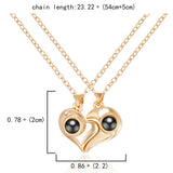 Magnetic Couple Necklace Heart Shape Opposites Attracting Jewelry Gift