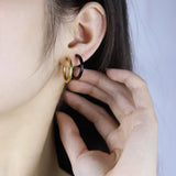 Men's Stainless Steel Non-Piercing Earring Clip On Ear Stud Cuff Earrings