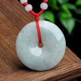 Natural Emerald Safety buckle jade Pendant Beads Necklace