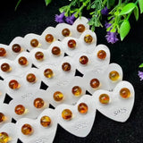 Natural Flower Amber Bead Stud Earrings 925 Silver Luky Gemstone Earrings