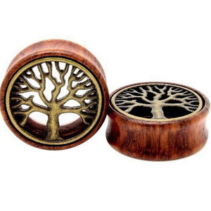 Bamboo Wood Ear Plugs Gauges Earrings for Women Men