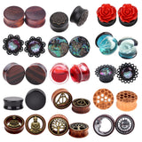 Bamboo Wood Ear Plugs Gauges Earrings for Women Men