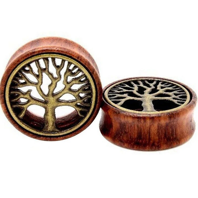 Bamboo Wood Ear Plugs Gauges Earrings for Women Men