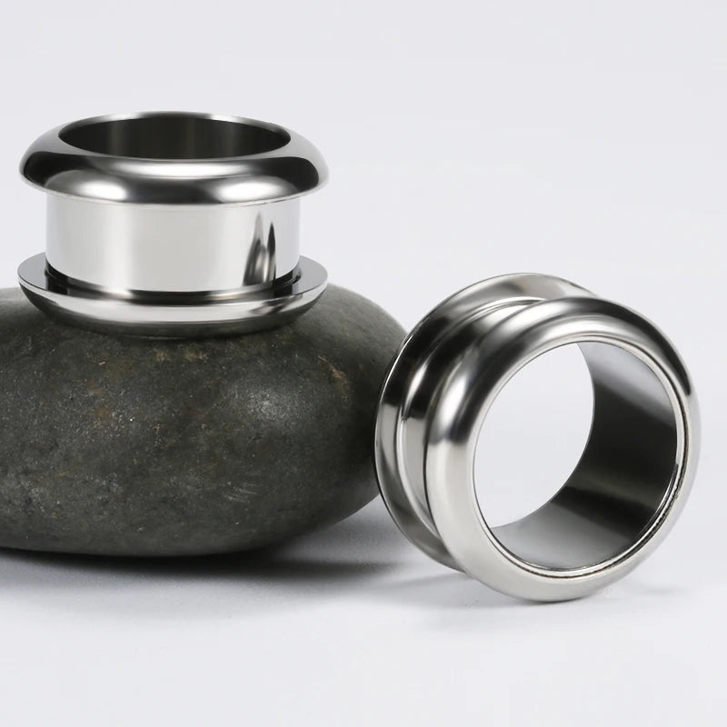 Stainless Steel Ear Plugs Piercing Earrings Flesh Tunnel Gauges Body Jewelry