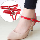 PU Leather High Heel Straps Shoe Accessory Elastic Band
