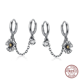 PUNK Rock Unisex S925 Silver Safety Pin Stud Earring