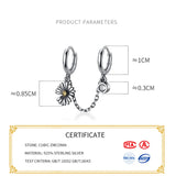 PUNK Rock Unisex S925 Silver Safety Pin Stud Earring