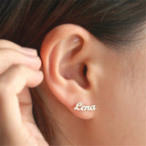 Customized Cursive Name Stud Earrings for Women