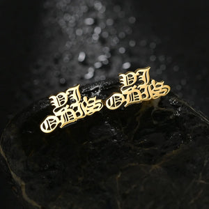 Custom Cursive Name Earrings - Personalized Initial Studs