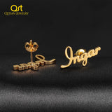 Custom Cursive Name Earrings for Women - Personalized Initial Stud Earring