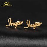 Custom Cursive Name Earrings for Women - Personalized Initial Stud Earring