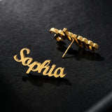 Custom Initial Cursive Name Stud Earrings, Personalized Gift for Girls