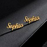 Custom Cursive Name Earrings - Personalized Studs for Women