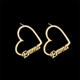 Custom Initial Nameplate Stud Earrings for Women