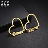Custom Initial Nameplate Stud Earrings for Women