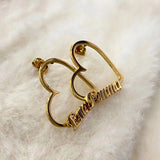 Custom Initial Nameplate Stud Earrings for Women