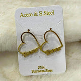 Custom Initial Nameplate Stud Earrings for Women