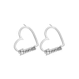 Custom Initial Nameplate Stud Earrings for Women