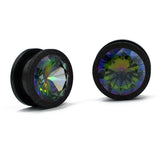 Stainless Steel Zircon Ear Plugs Body Jewelry, 6mm-16mm