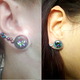 Stainless Steel Zircon Ear Plugs Body Jewelry, 6mm-16mm