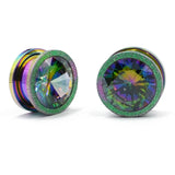 Stainless Steel Zircon Ear Plugs Body Jewelry, 6mm-16mm