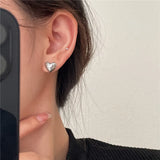 Vintage Letter Heart Shape S925 Sterling Silver Earring