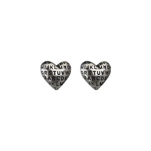 Vintage Letter Heart Shape S925 Sterling Silver Earring