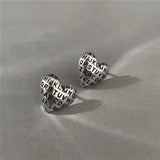 Vintage Letter Heart Shape S925 Sterling Silver Earring
