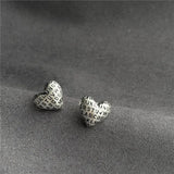 Vintage Letter Heart Shape S925 Sterling Silver Earring
