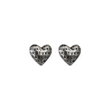 Vintage Letter Heart Shape S925 Sterling Silver Earring