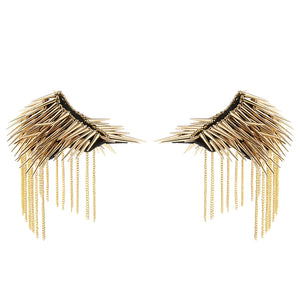 Punk Goth Rivet Spike Stud Epaulet Shoulder Board Mark Costume Accessory