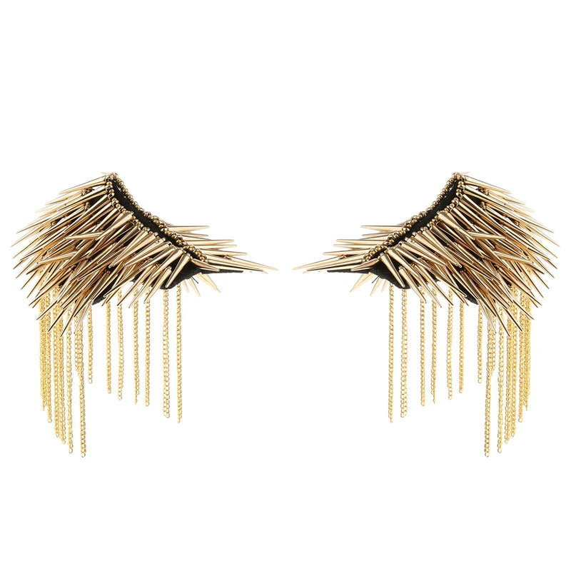 Punk Goth Rivet Spike Stud Epaulet Shoulder Board Mark Costume Accessory