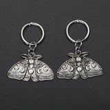 Punk Moth Moon Earrings Insect Dangle Hoop Halloween Hip Hop Jewelry