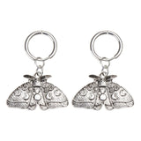Punk Moth Moon Earrings Insect Dangle Hoop Halloween Hip Hop Jewelry