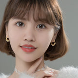 925 Silver Tassel Zircon Hoop Earrings Women Fine Jewelry