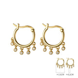 925 Silver Tassel Zircon Hoop Earrings Women Fine Jewelry