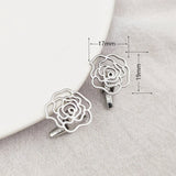 Rose Flower Cufflinks for Women French Shirt Cuffs Mens Suit Accessories