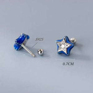 S925 Solid Silver Star Stud Earring for Women