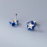 S925 Solid Silver Star Stud Earring for Women